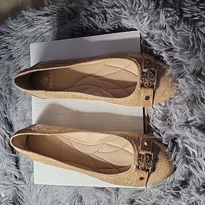 Isola gold ballet flats.